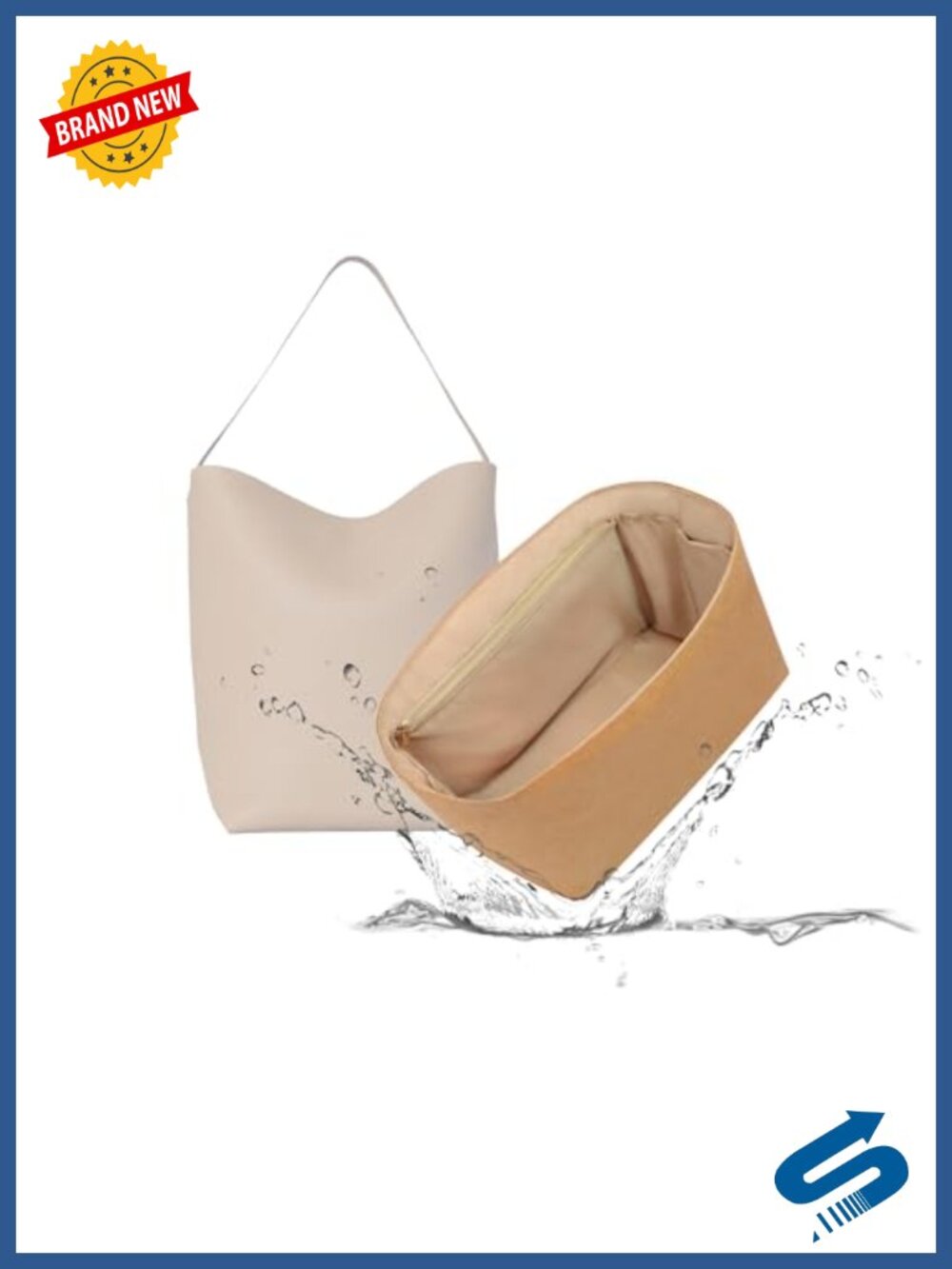 Lightweight Dupont Paper Bag Organizer Insert with Satin Lining Multi Pocket